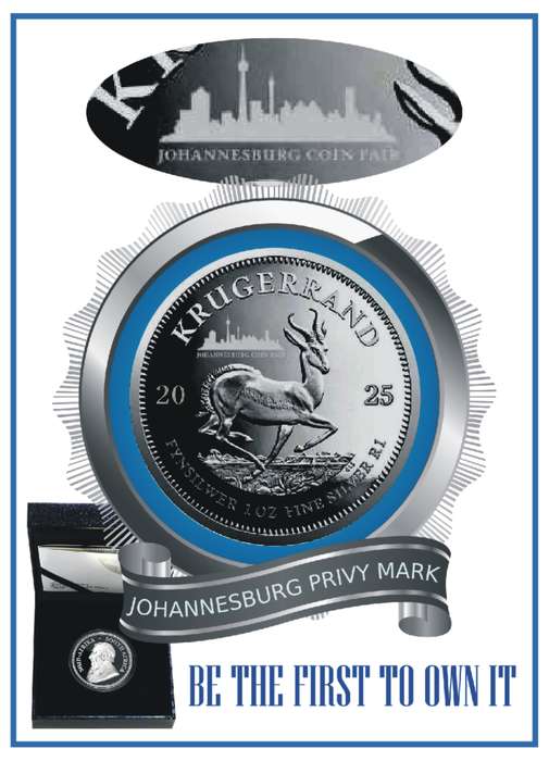 *#* 2025 Fine Silver Proof 1oz Krugerrand with Johannesburg Coin Fair Mint mark  *#*