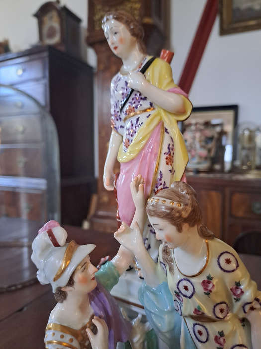 Jason and Medea at the Altar of Diana. Porcelain Greek mythology