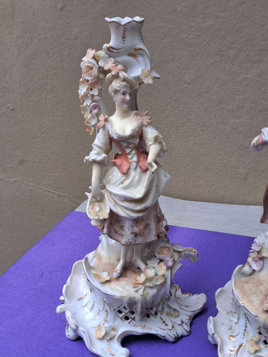 Antique Pair of C.G. Schierholz and Son ca 1880-1906 Candle Holders 25cm tall