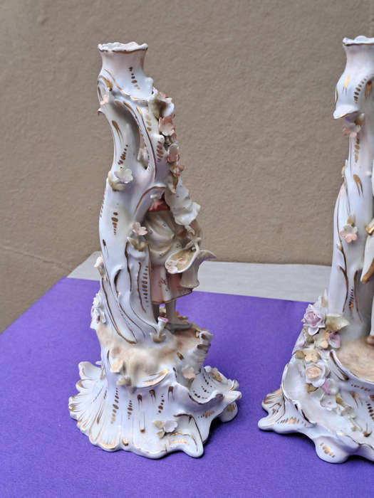 Antique Pair of C.G. Schierholz and Son ca 1880-1906 Candle Holders 25cm tall