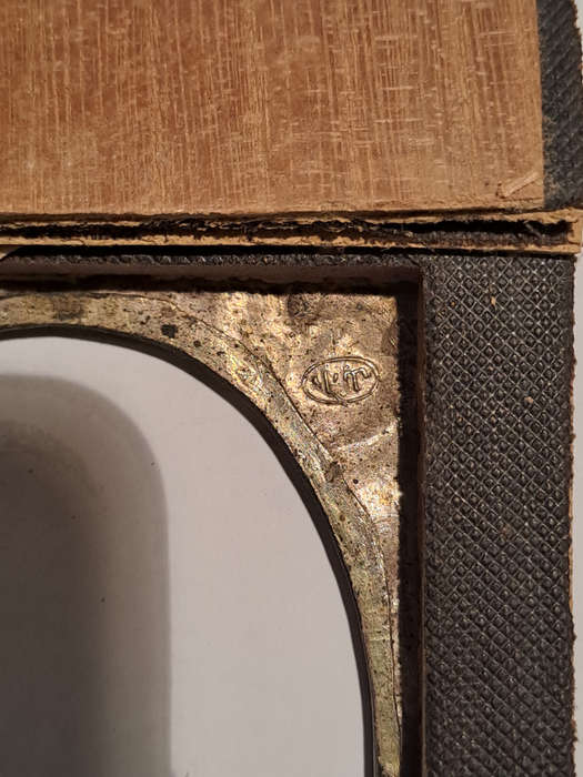 Small antique silver/silver plate? flower picture frame