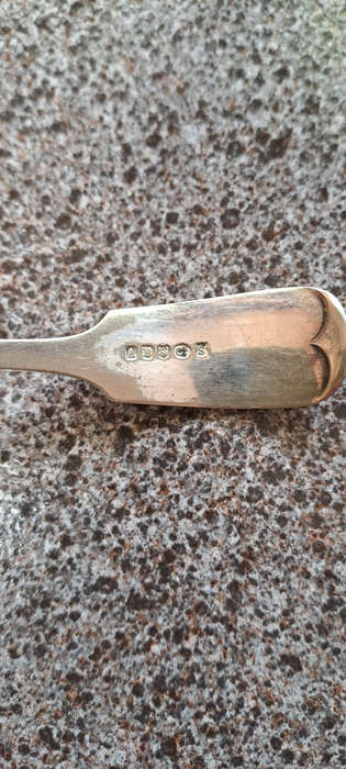 hall marked silver plated sugar spoon strainer