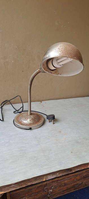 Ikea Vintage Metal Chrome Desk lamp Format A0301 Space Age Style Max 75W