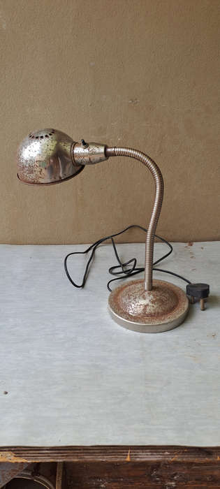 Ikea Vintage Metal Chrome Desk lamp Format A0301 Space Age Style Max 75W