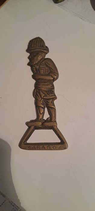Vintage Turkish Karagoz brass bottle opener