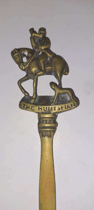 Old The Huntsman brass letter opener