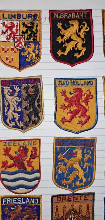 Very old vintage stitched badges Netherlands 12x