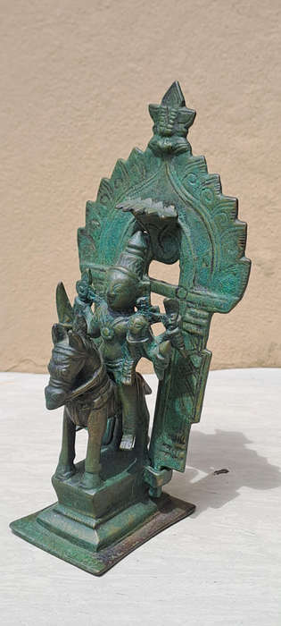 Antique Indian Bronze Khandoba and Mhalsa on Horse pre 1900