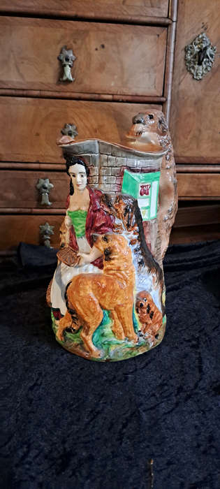 Burleigh Ware Art Deco Old Feeding Time Water Jug Made In England 1940s