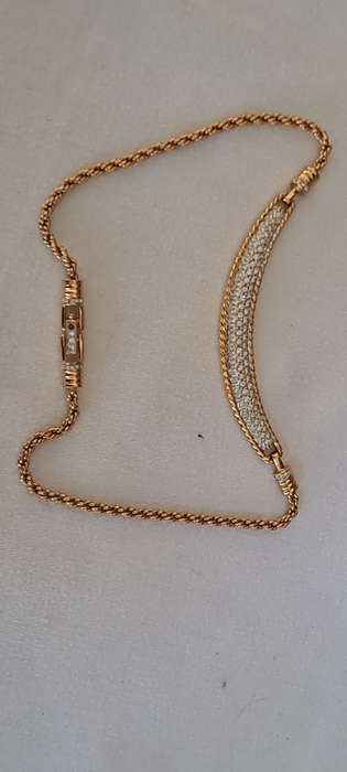 ca 1980's stunning gold plated Swarovski necklace