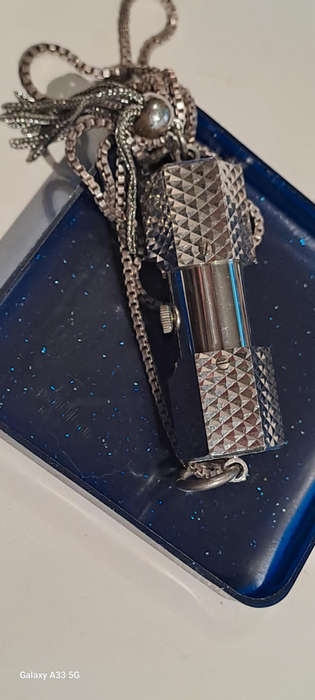 Vintage Bucherer PeekABoo Stainless Steel Manual Wind Ladies Pendant Watch