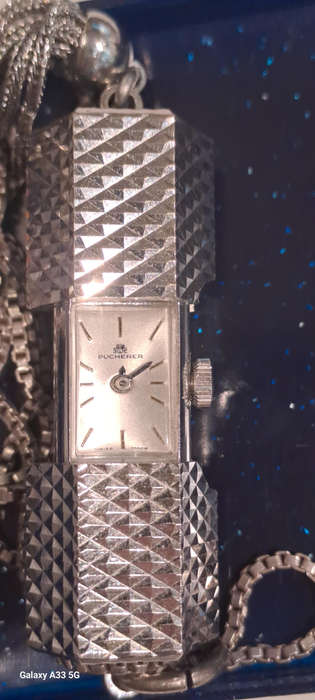 Vintage Bucherer PeekABoo Stainless Steel Manual Wind Ladies Pendant Watch