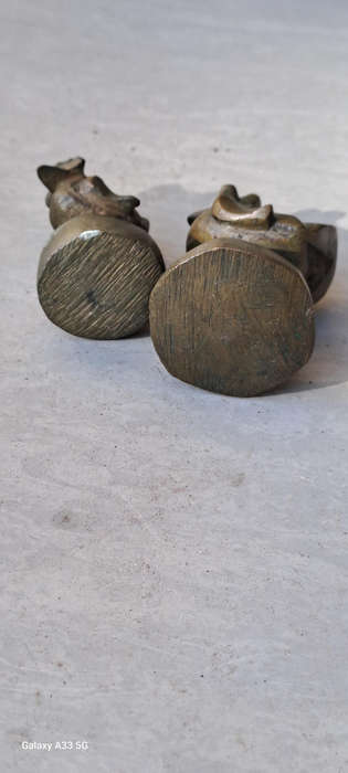 Pair of Antique  Burmese Bronze opium weights Hintha/Brahmani duck