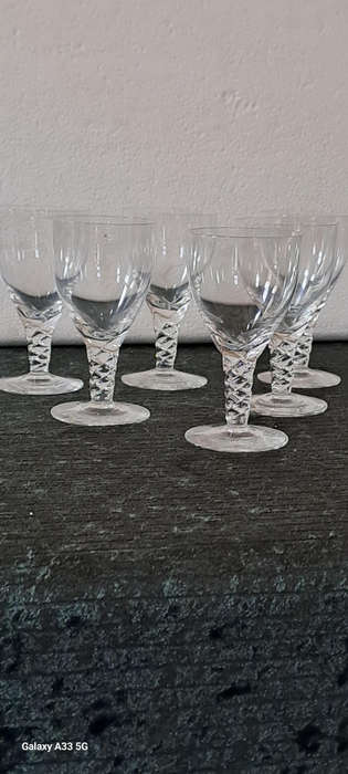 Set of 6 Amager/Twist glasses Kapstrup glassworks Holmegaad