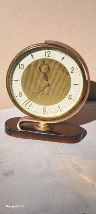 German Peter art deco desk clock swivel base