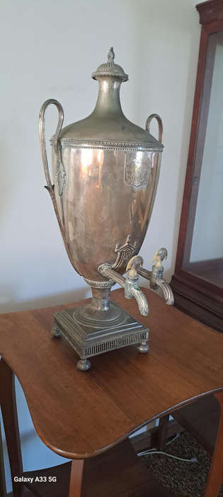 Rare 2 tap English Sheffield silver plate Victorian samovar ( Adams Style)