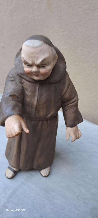 Carl Scheider German bisque monks playing cards every expresive