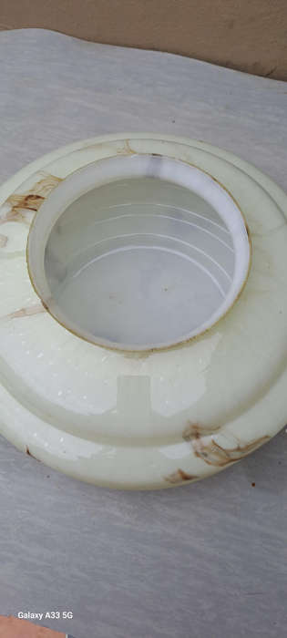 Art deco marbled glass lamp shade/ glass fixture globe 30cm diam