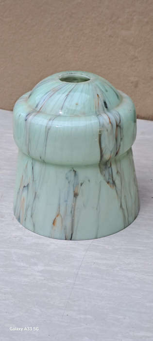 very pretty Art Deco green marble glass lampshade