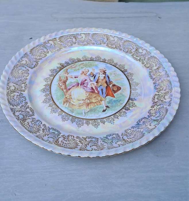 Large platter  IMPERIAL with lustreware romantic scene 32CM diam Stunning