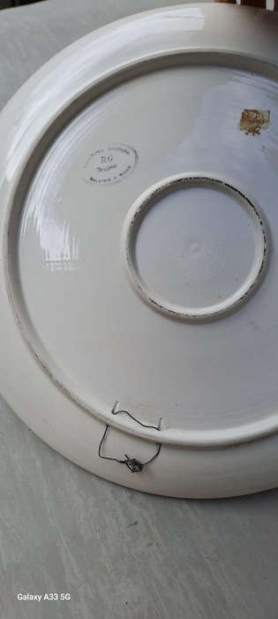 Lovely large hand pained display plate diam 32.5cm RG Brugme German