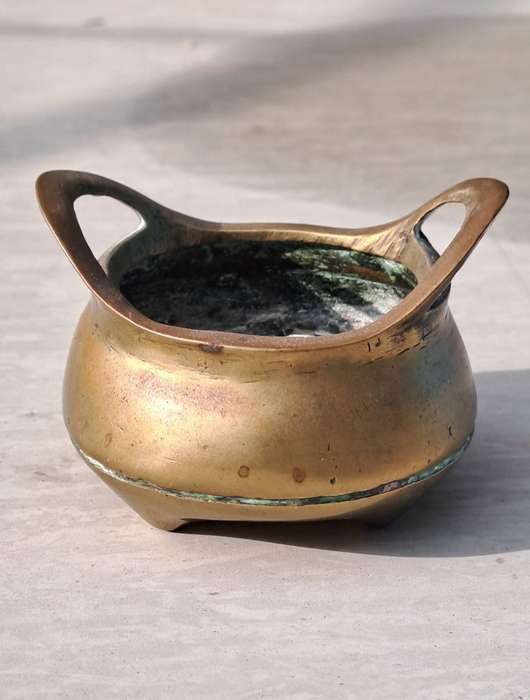 ANTIQUE CHINESE CHINA QING BRONZE CENSER INCENSE BURNER MARK XUANDE 19TH C