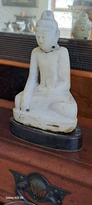 Burmese/mYANMAR EARLY 19TH CENTURY Alabaster Carved Shan Buddah Statue