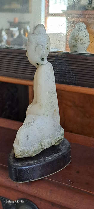 Burmese/mYANMAR EARLY 19TH CENTURY Alabaster Carved Shan Buddah Statue