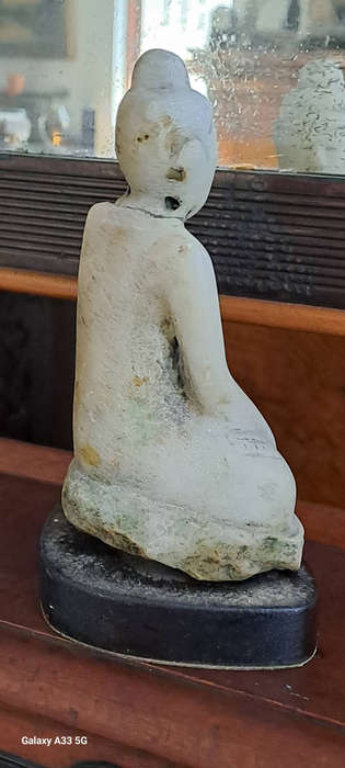 Burmese/mYANMAR EARLY 19TH CENTURY Alabaster Carved Shan Buddah Statue