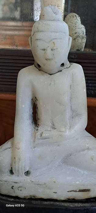 Burmese/mYANMAR EARLY 19TH CENTURY Alabaster Carved Shan Buddah Statue