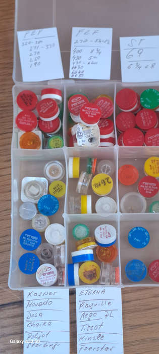 Box of asorted vintage watch balance springs as per pictures