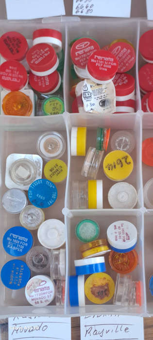 Box of asorted vintage watch balance springs as per pictures
