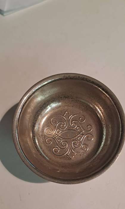 cute footed decorated pin dish or salt pot or many uses