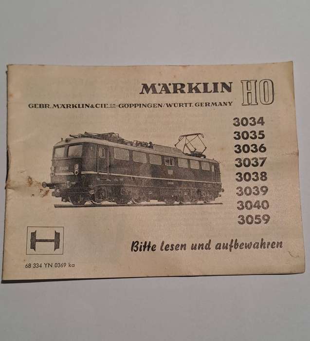 original Marklin  HO instruction booklet for 3034-3059 Locomotives