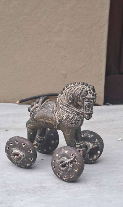 Indian Antique ornate bronze temple toy horse