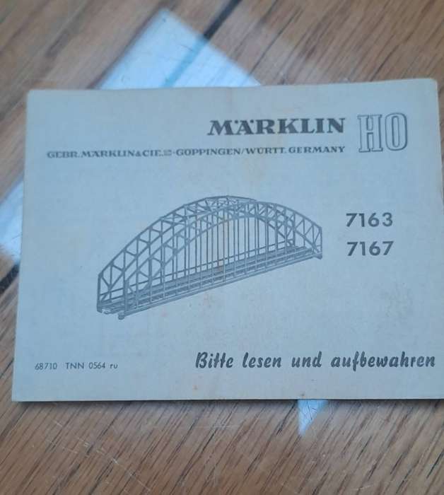 original Marklin HO instruction booklet Directions for 7163/7167 building bridge models