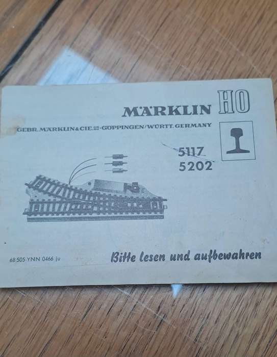 original Marklin HO instruction booklet Directions for 5117/5202 electric points