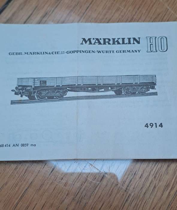 original Marklin HO instruction booklet Directions for 4914 low sided wagon