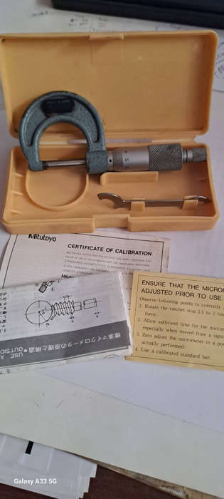 Mitutoyo micrometer in original case with paper