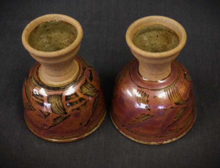 Beautiful Pair of Ceramic Wine/Aperitif Glasses