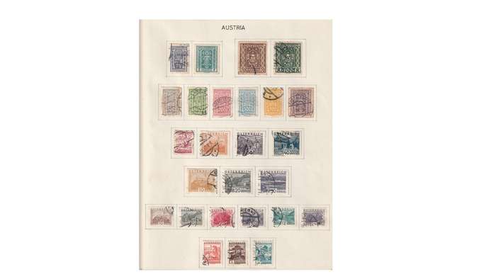 Austria 6 Page selection of mint & used stamps