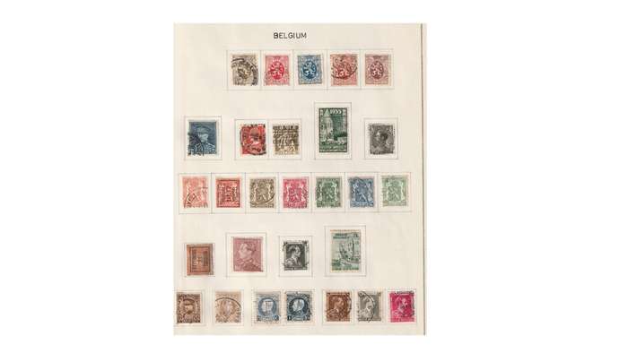 Belgium 6 Page selection of used stamps