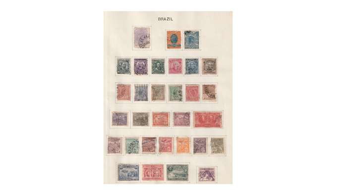 Brazil 4 Page selection of used stamps