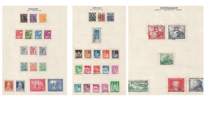 Germany & Anglo American Zone. 15 Page selection of MM* & used stamps.