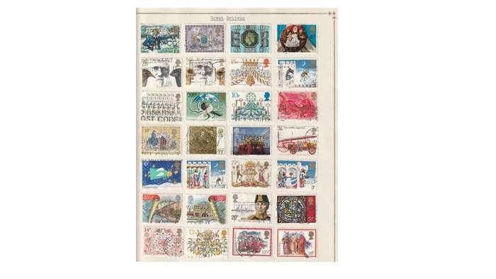 Great Britain & Commonwealth 15 Page selection of stamps with a few high Cat. value stamps.