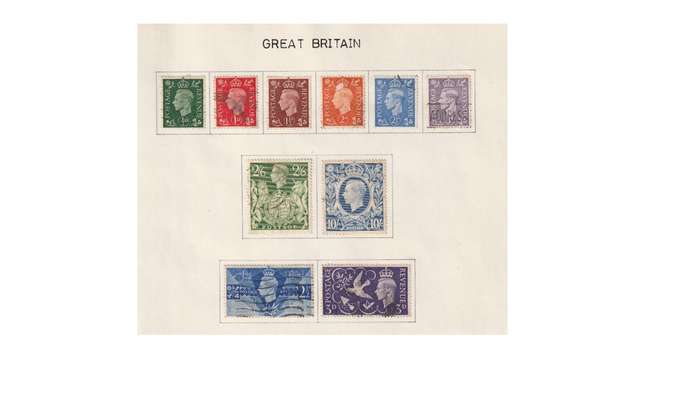 Great Britain & Commonwealth 15 Page selection of stamps with a few high Cat. value stamps.