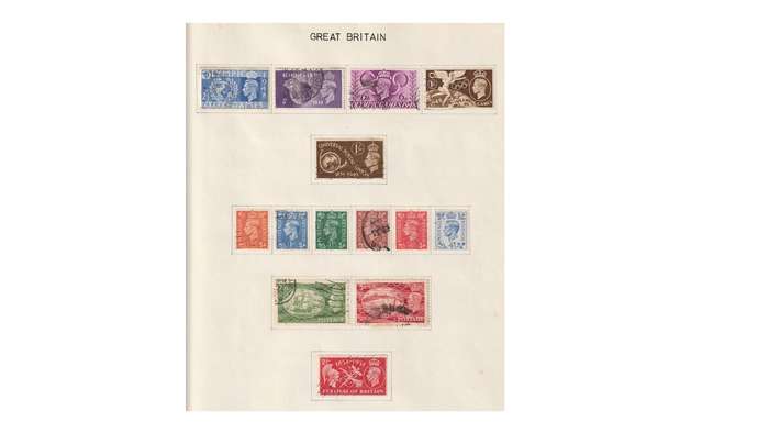 Great Britain & Commonwealth 15 Page selection of stamps with a few high Cat. value stamps.