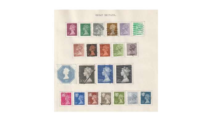 Great Britain & Commonwealth 15 Page selection of stamps with a few high Cat. value stamps.