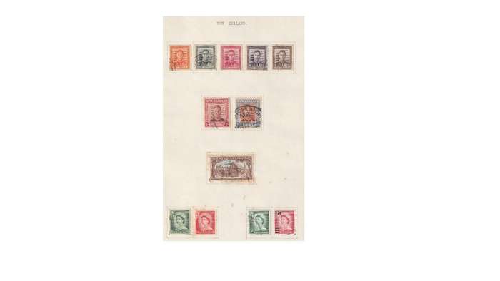 New Zealand 5 Page selection of used stamps