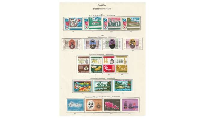 Samoa 10 Page Selection of Stamps. Mint & Very Lightly Hinged SG (2008) Cat Value R1325.